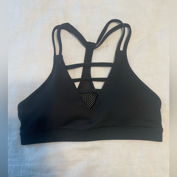 Zyia Black Grid Strappy Bra with Mesh Sz M - Picture 4 of 8